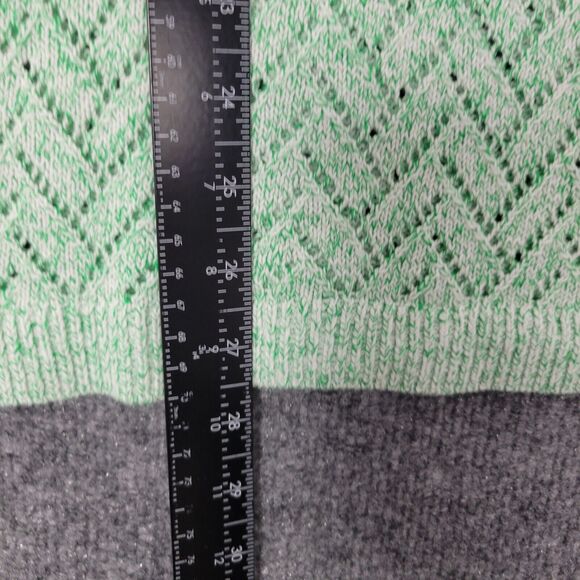NWT TALBOTS PLUS Green Herringbone Open Knit Linen 3/4 Sleeve Sweater SIZE X - Picture 5 of 11